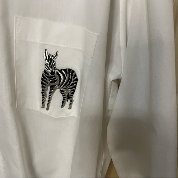 B. Cuz Vintage Button Up Zebra Safari Size S - Picture 5 of 7